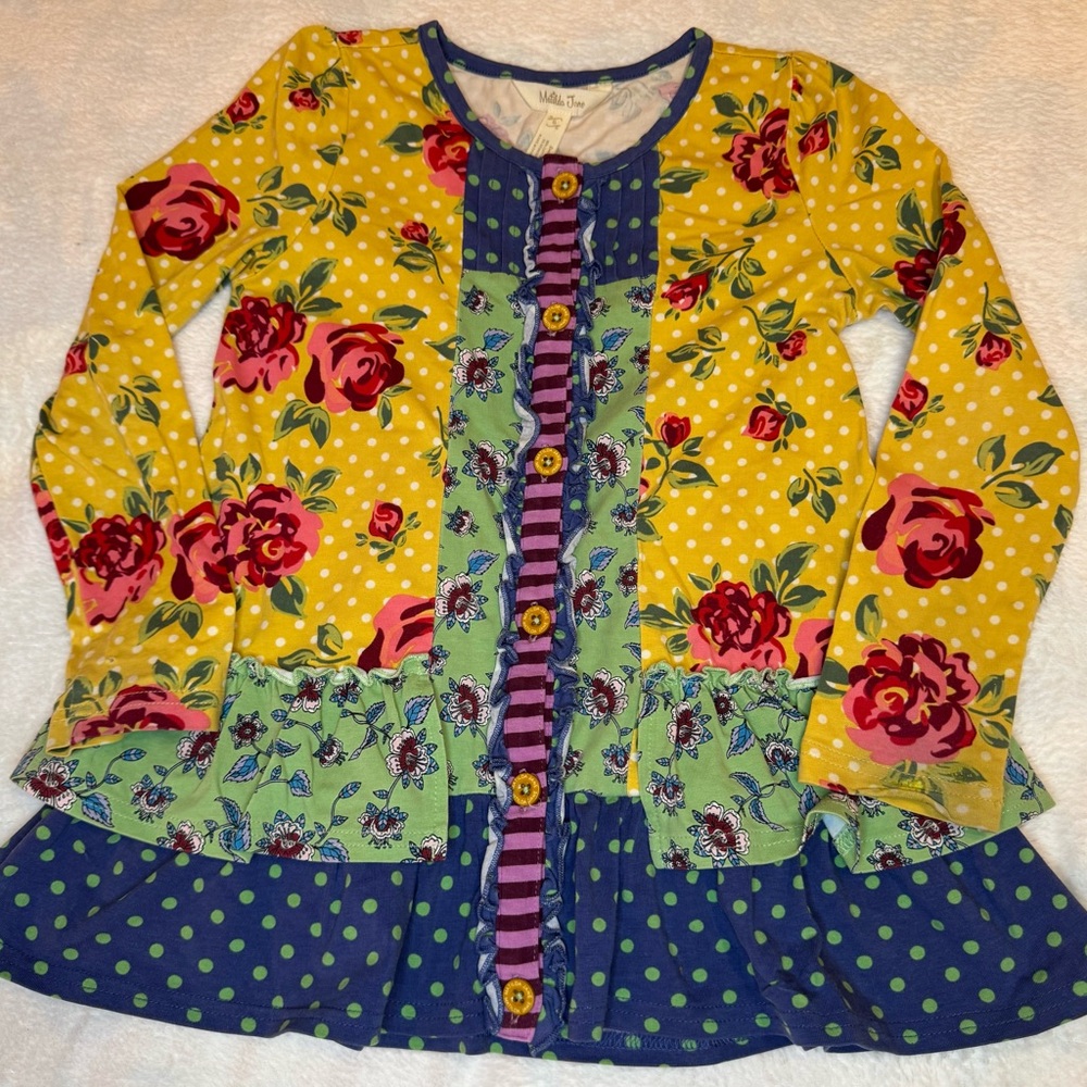 Matilda Jane Yellow Floral Kids Button Down Shirt